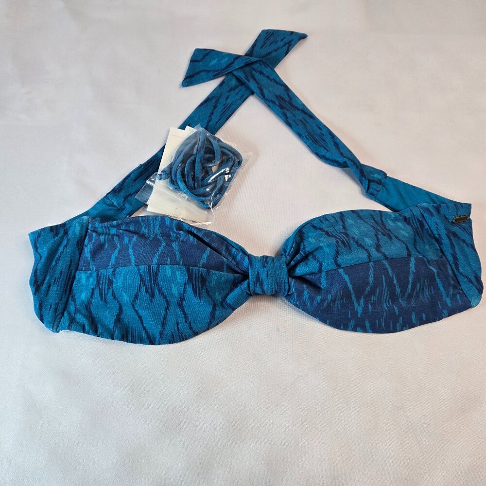 RIP CURL Women's Saltwater Bandeau Blue Bikini Top Sz XS Saltwater Bandeau